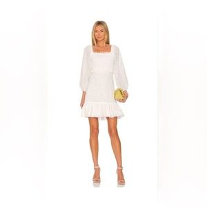 Veronica Beard Denise cotton eyelet smocked mini tiered baby doll dress size 4